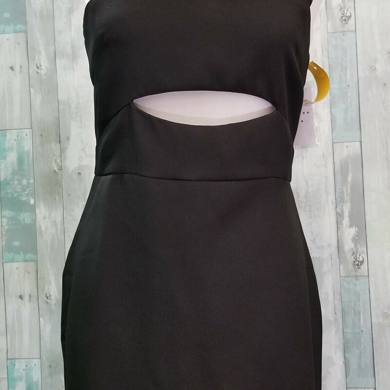 New with tags dress with front cutout, industrial back zipper, fully lined. Poly/spandex blend