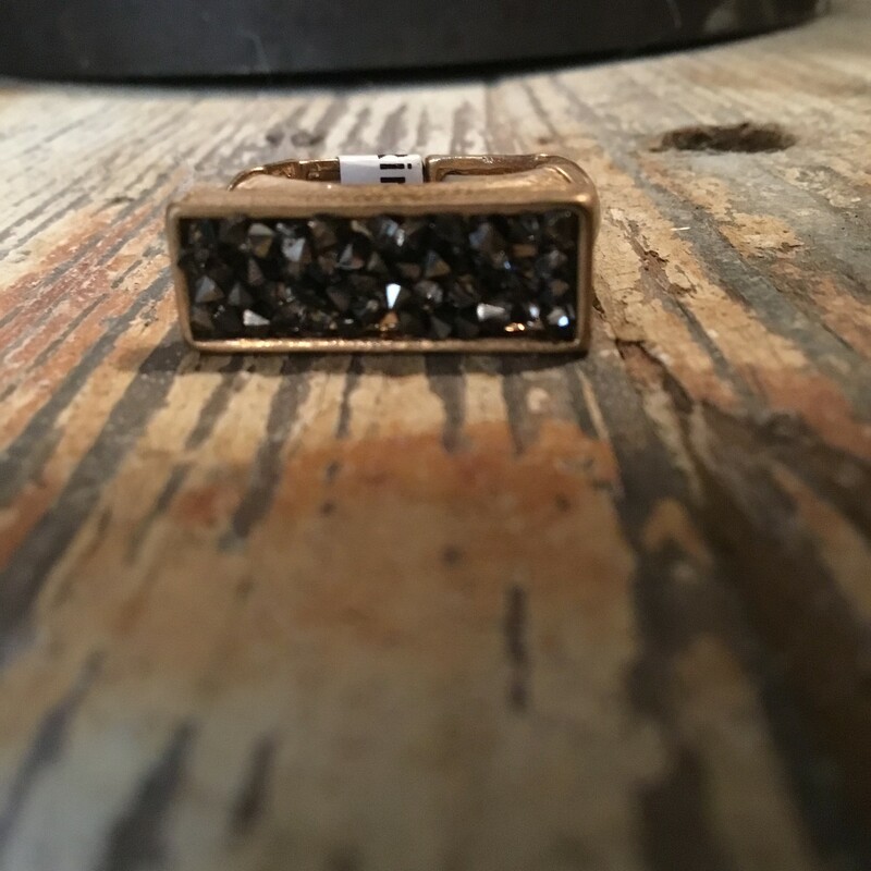 Charcoal Stone Gold Ring