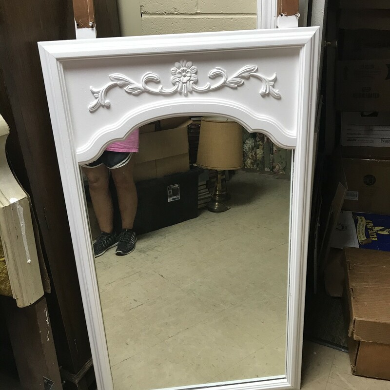 Shabby White Ornate Mirro