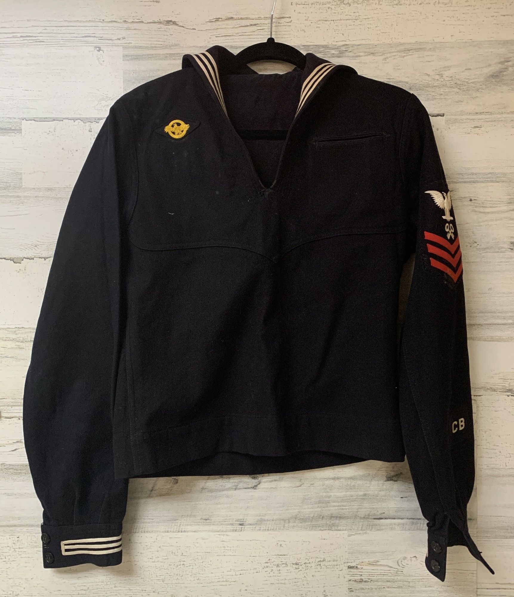 navy and gold jumper