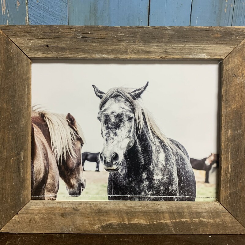 Black White Horses Print