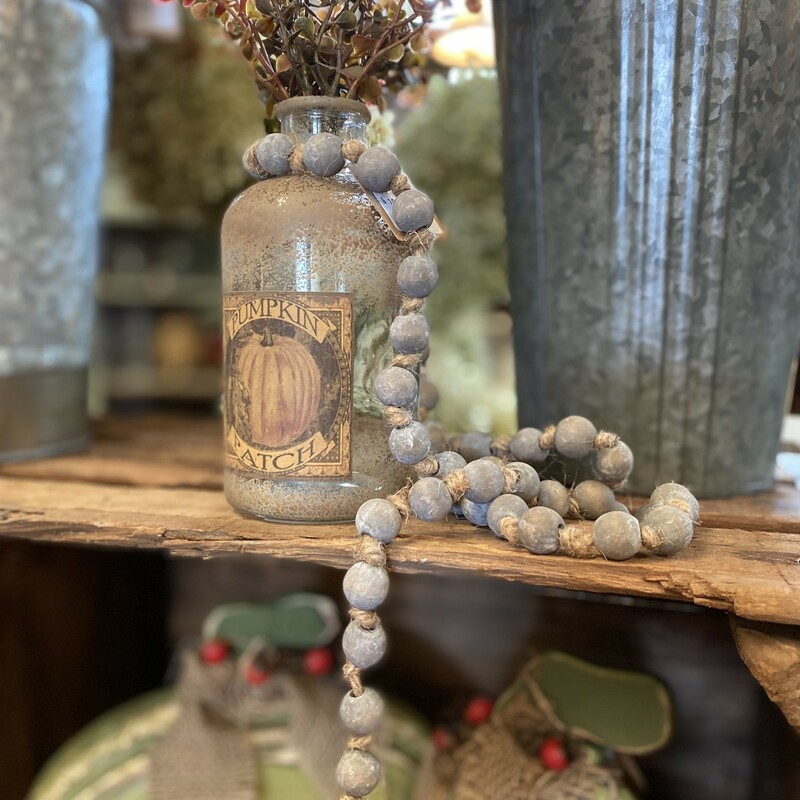 38 inch beautiful grey wood beads are perfect addition to any year round decor