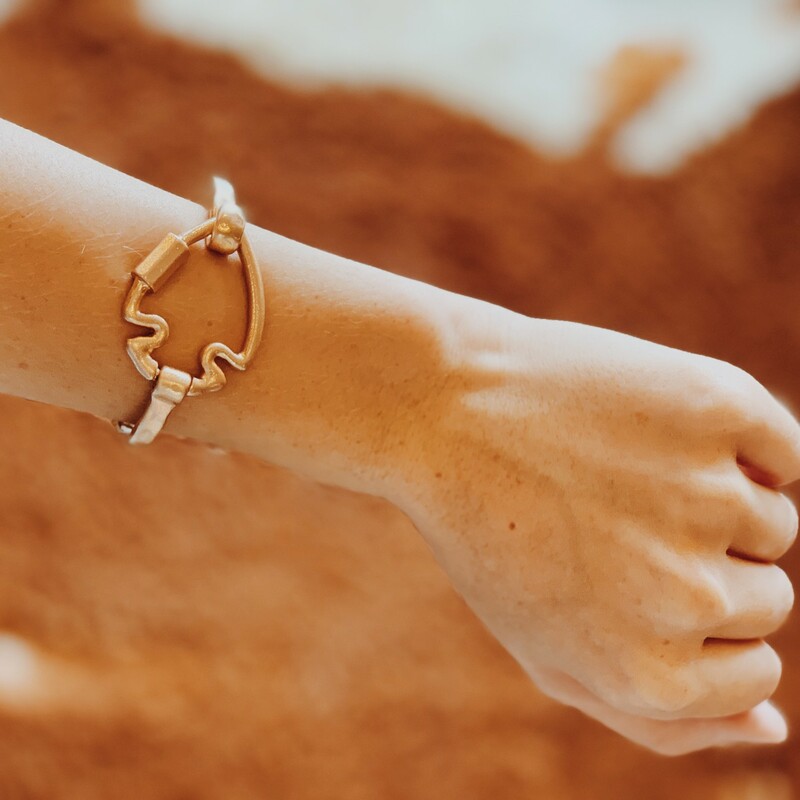 The brushed gold color on this bracelet is absolutely amazing! Perfect for layering and stacking!