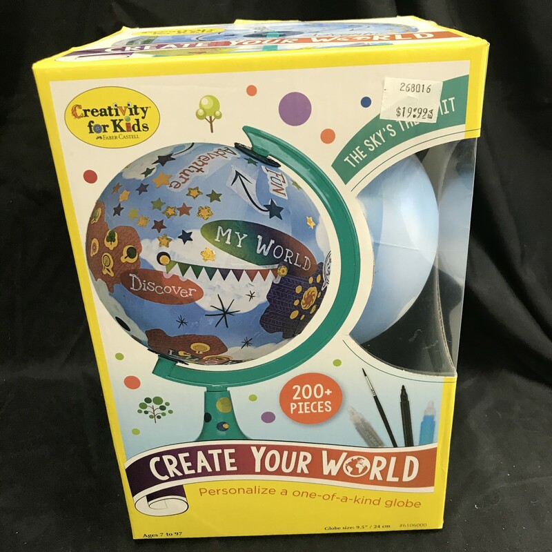 Create Your Own World, DIY, Create
Personalize a one of a kind globe!
Ages 7+