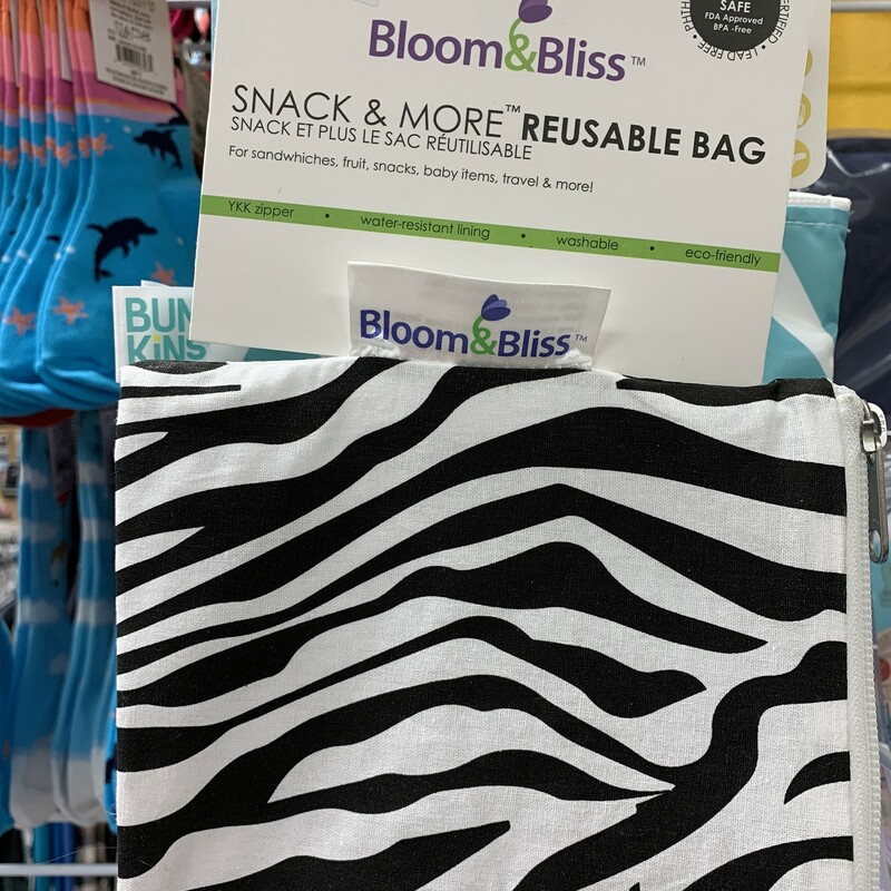 Reusable Snack Bag, Black, Size: Bento