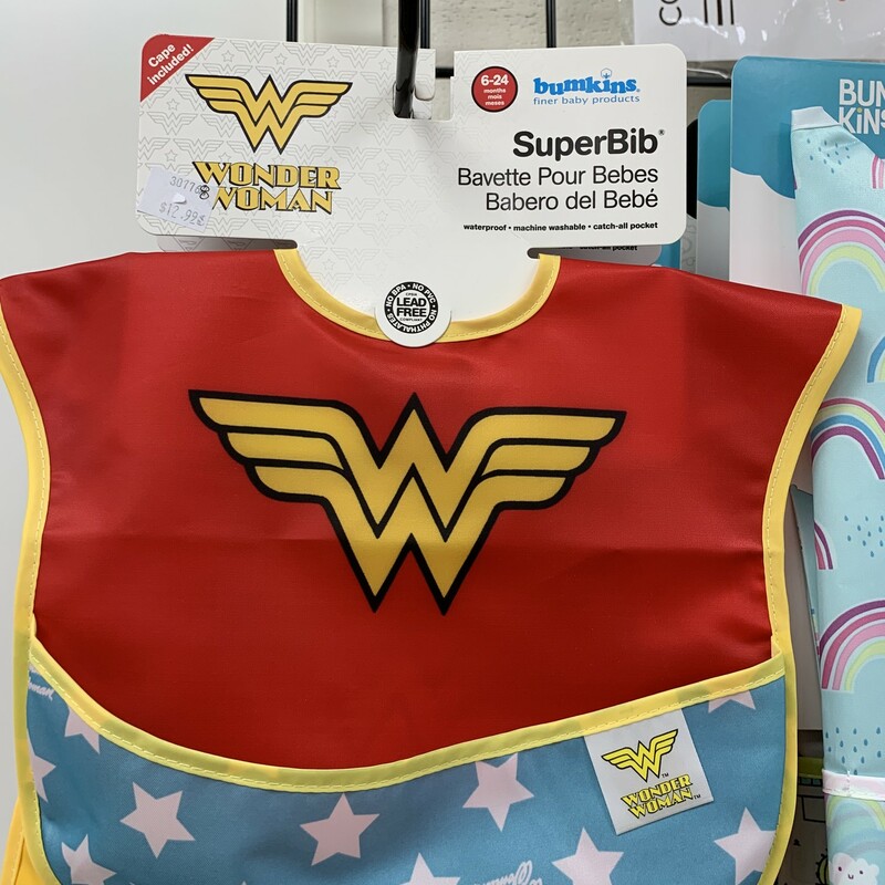 Wonder Woman Bib, 6-24 Mos, Size: Baby