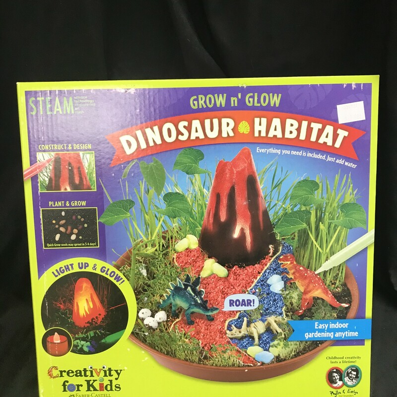 Dinasour Habitat, Glows, DIY
AGes 6+
Everything you need is included to light up and glow!