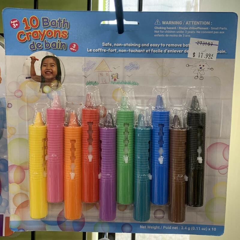 Bath Crayons, Set 10, Size: Bath Toys