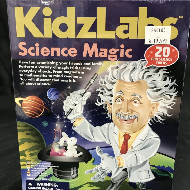 Science Magic, KidzLabs, ScienceKit
Ages 8+
Have fun astonishing your friends and family.
Perform a variety of magic tricks using everyday objects!