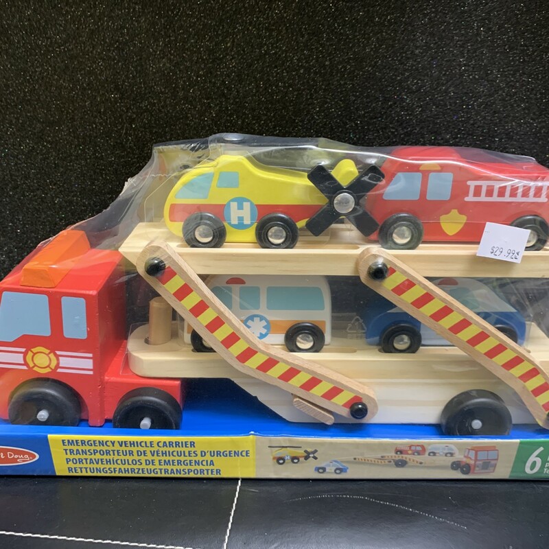Emergency Vehicle Carrier, Wood, Vehicle
Ages 3+
6 pieces