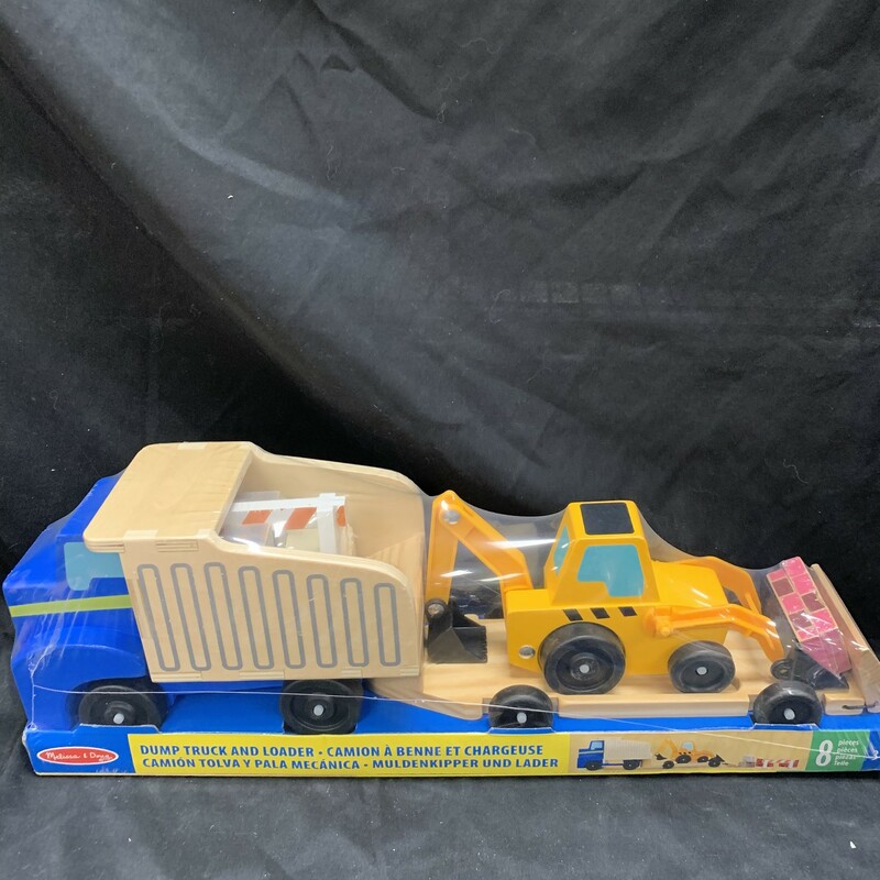 Dump Truck And Loader, Wood, Vehicle
ages 3+
8 pieces