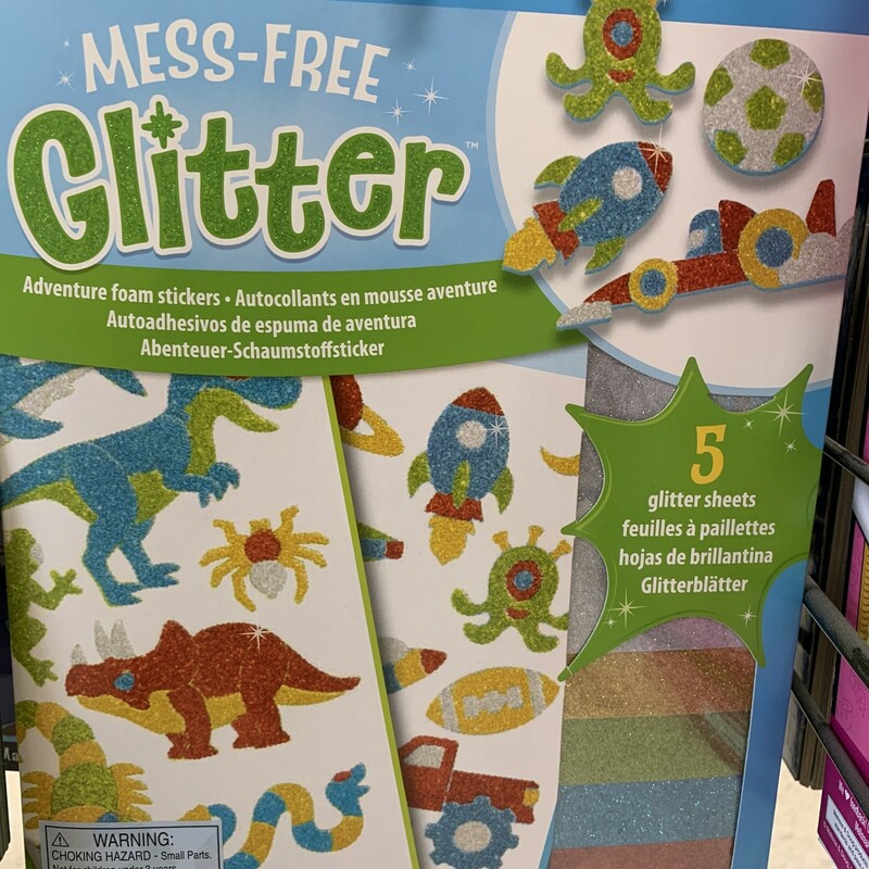 No Mess Glitter Adventure, Foam, Size: Stickers