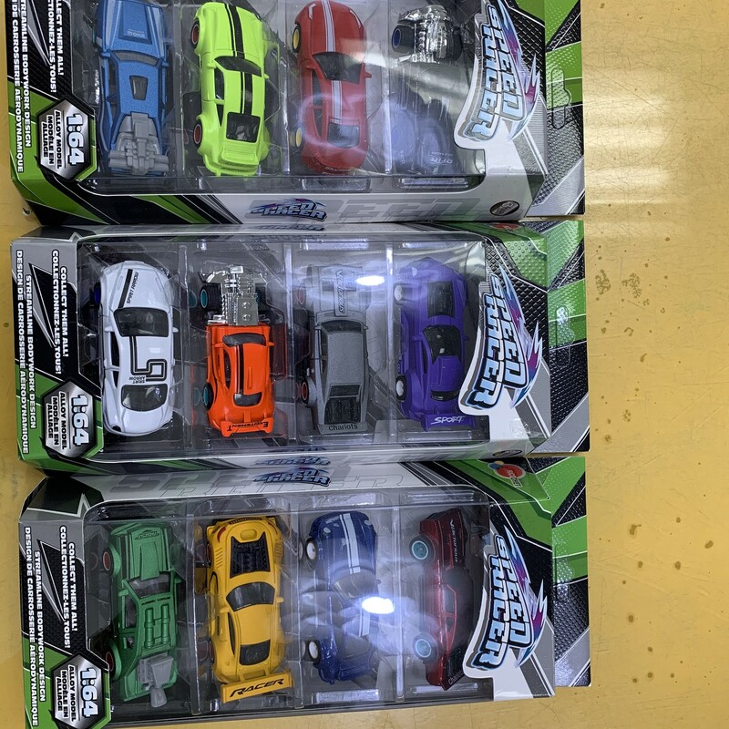 Set Of 4 Speed Racers, Set Of 4, Size: Vehicle