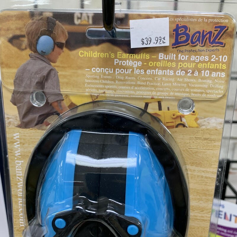 Noise Cancelling Ear Muff, Age 2+, Size: Ear Wear

Planning on taking your kids to loud sporting events, concerts, or on airplane rides? Protect your kids' ears with BanZ earmuffs.

These protective earmuffs are the only kids earmuffs that are approved to both European and North American safety standards. Banz effectively attenuate harmful loud noises without shutting out other ambient sounds. They are easy to wear, with a low profile and no protruding parts that can catch on things. The wide, foam-filled cushions ensure that the set doesn't squeeze uncomfortably, and there is plenty of space for the ears inside the shells. BanZ earmuffs have a comfy leather-like cover over the headband and weighs only 190g to ensure all over comfort!

• Fits ages 2 years+
• Weight: 190 grams
• Noise Reduction Rating: SNR 26dB NRR 31dB
• Mean Attenuation @ 500Hz 25.7dB
• Mean Attentuation @ 1000Hz 35.2dB
• Compact design allows for easy storage and portablity