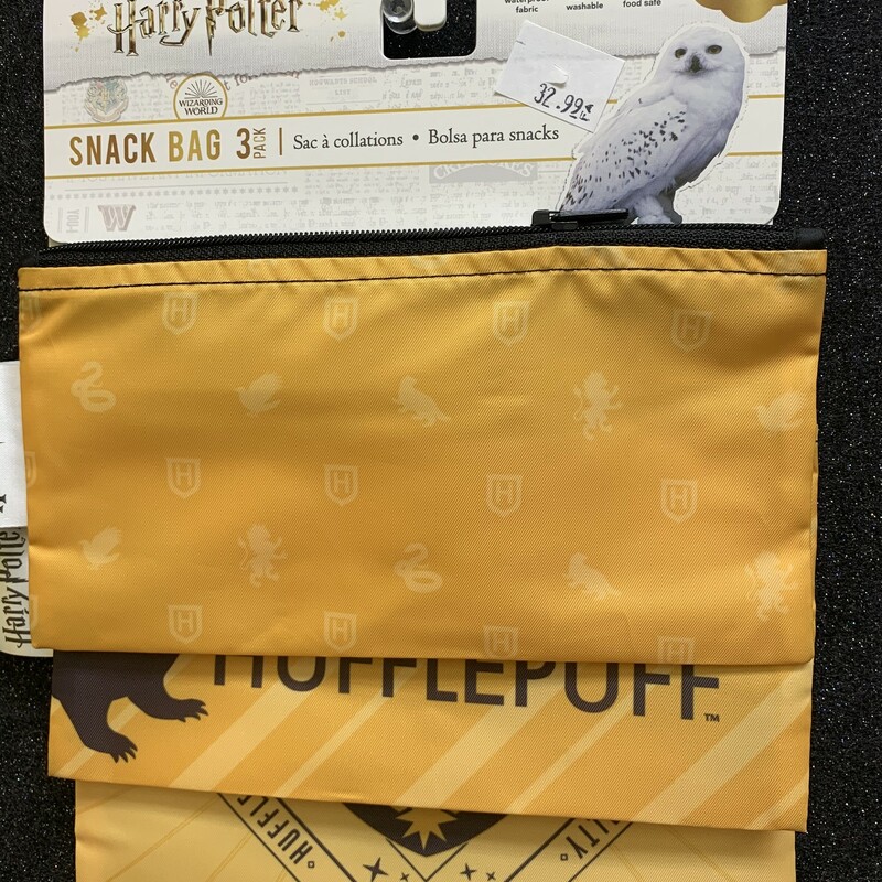 Set Of 3 Snack Bags H, Hufflepu, Size: Bento