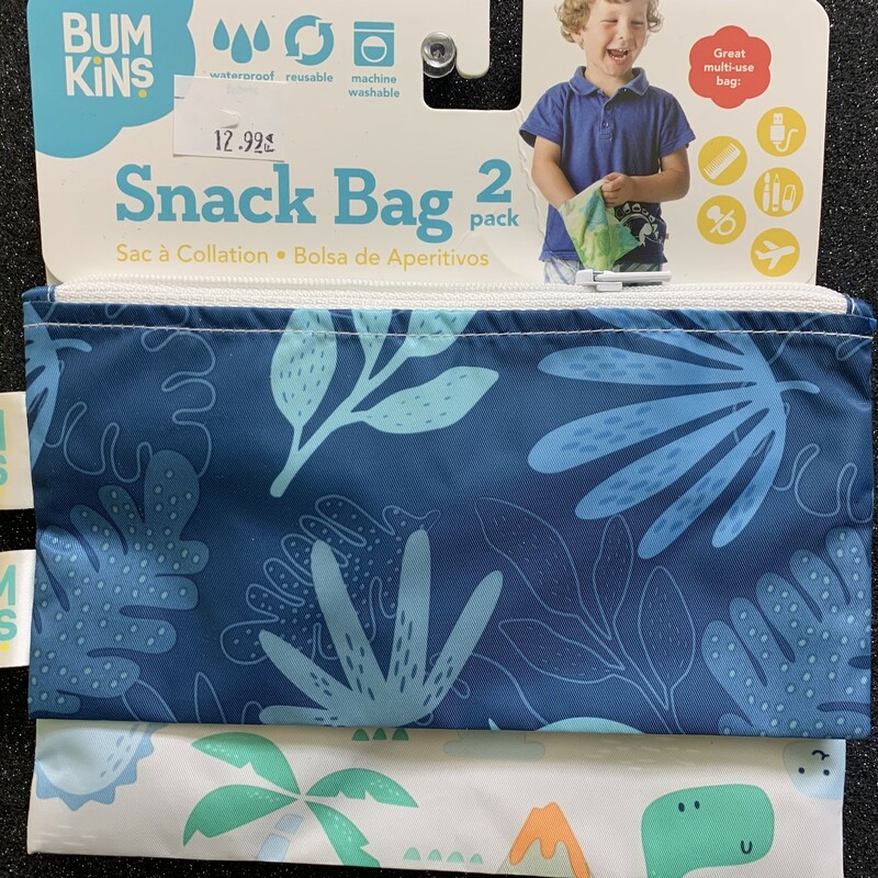 Set Of 2 Snack Bags Dino