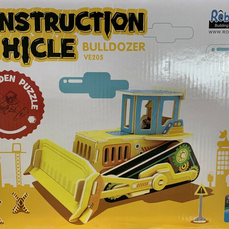 3d Bulldozer Puzzle, Wood, Size: Create