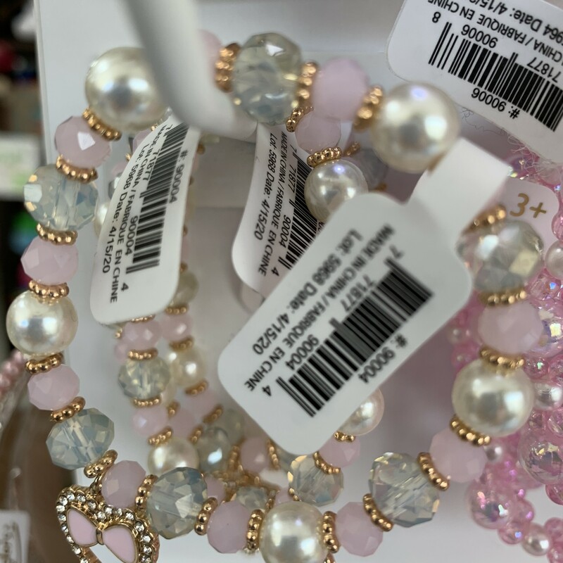 Heart/bow Bracelet, Pink, Size: Jewellery