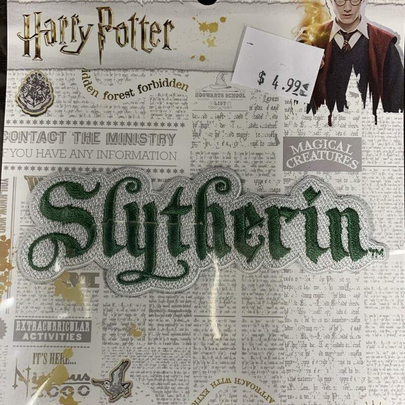 Slytherin Iron On Patch, Green, Size: Fashion