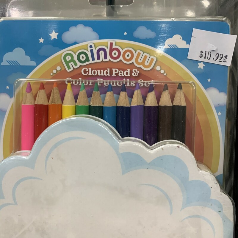 Rainbow Cloud Pad, Pencil, Size: Colouring