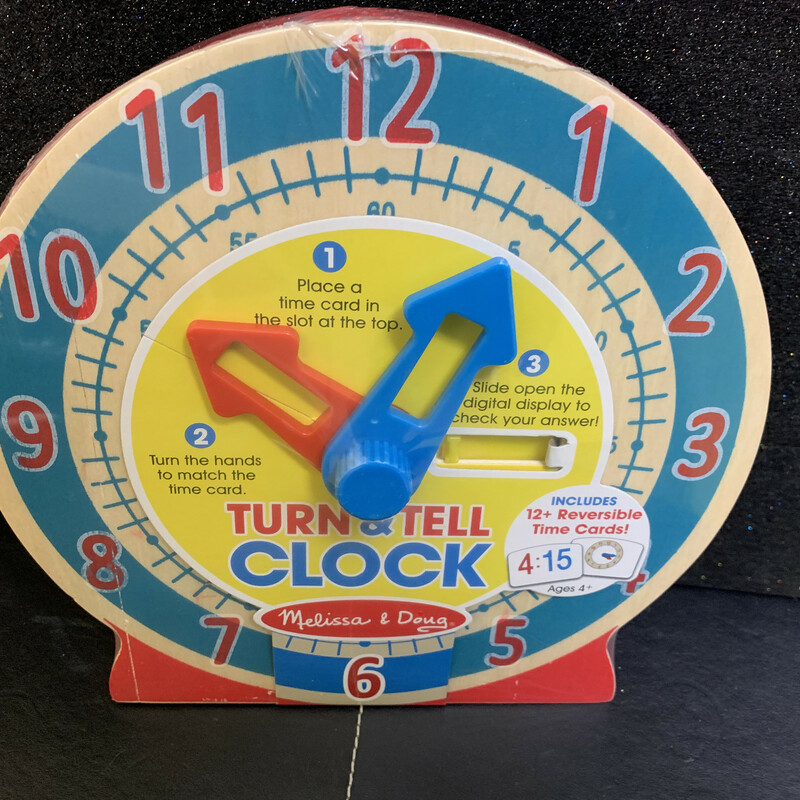 Turn & Tell Clock, Wood, Size: Schoolage