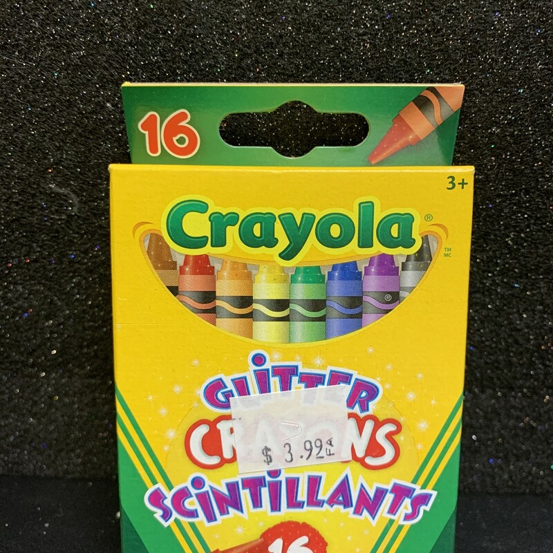 16 Glitter Crayons, 3+, Size: Arts