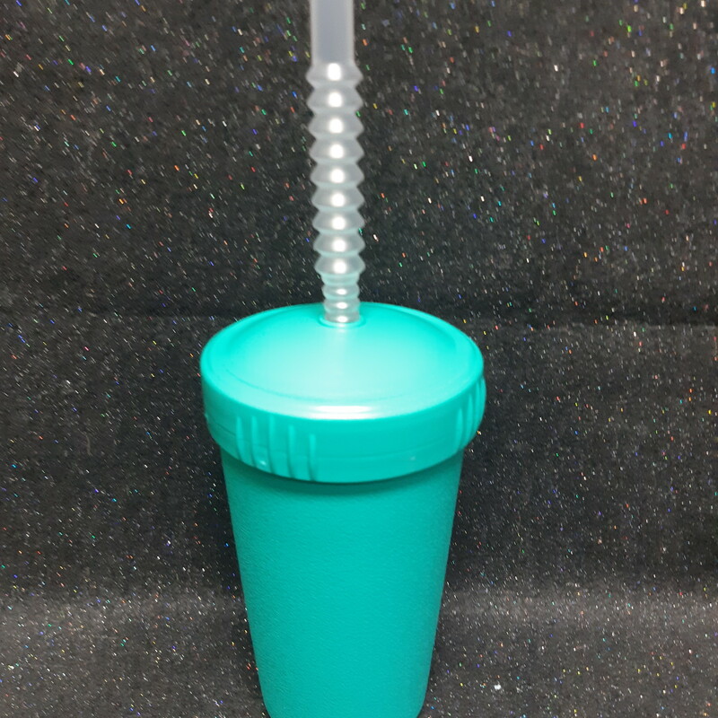 Cup With Straw Aqua