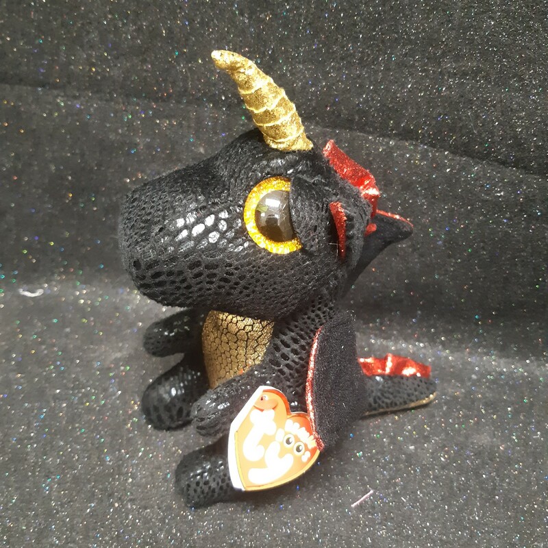 Grindal The Dragon, Black, Size: Plush