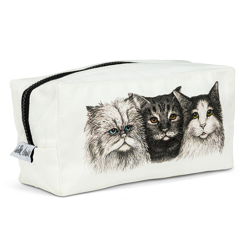 3 Cats Canvas Zip Pouch