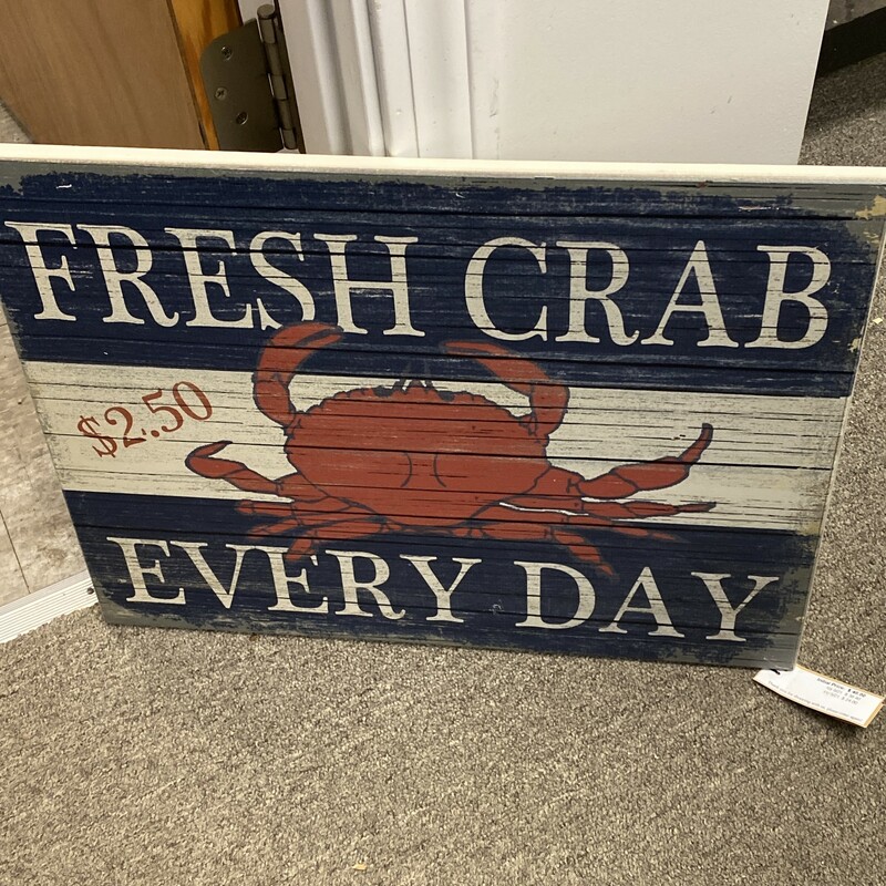 Fresh Crab Everyday Sign, None, Size: 20x16