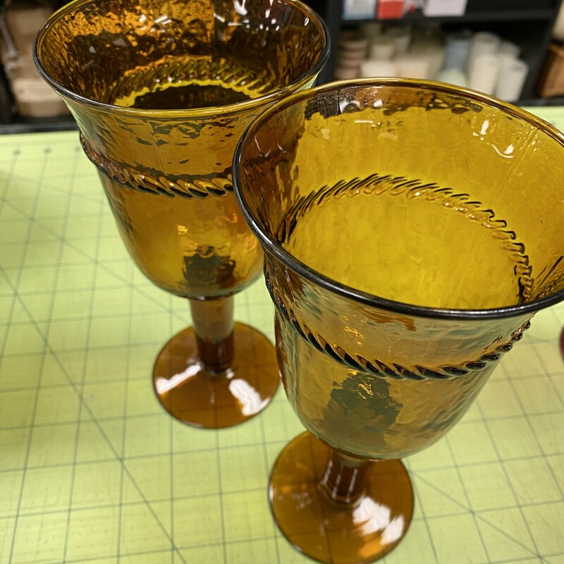 2 Pier One Glass Goblets