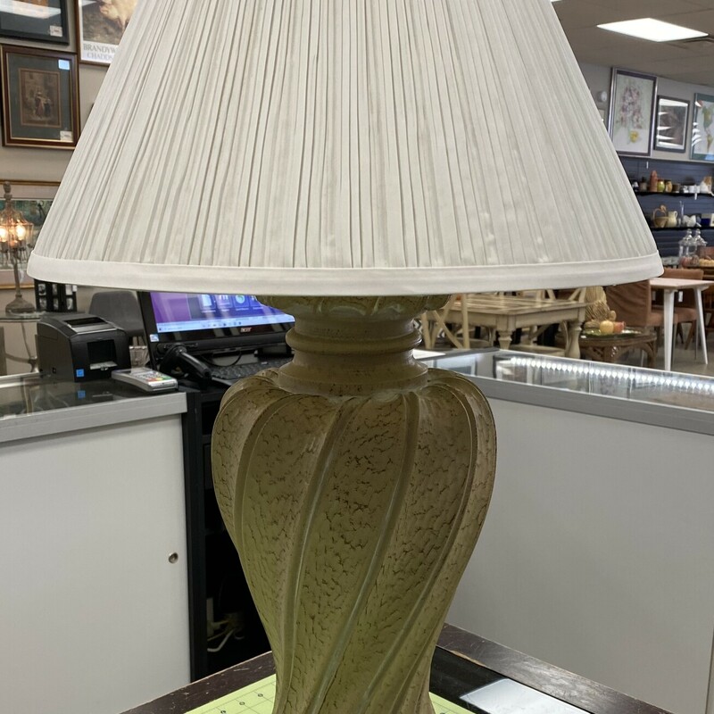 Plaster Swirl Base Lamp, Beige, Size: 31 Inch