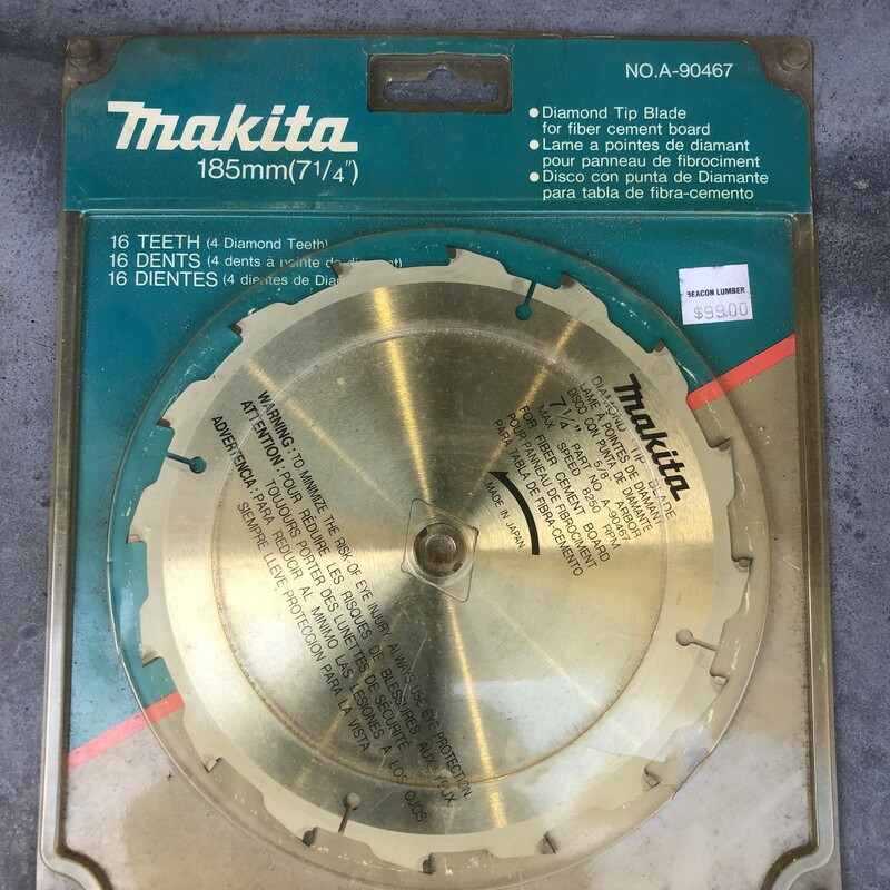 Makita A-90467 7-1/4in 16 Tooth ( 4 Diamond Teeth) Diamond Tip Saw Blade For Cement Board

*NEVER USED*