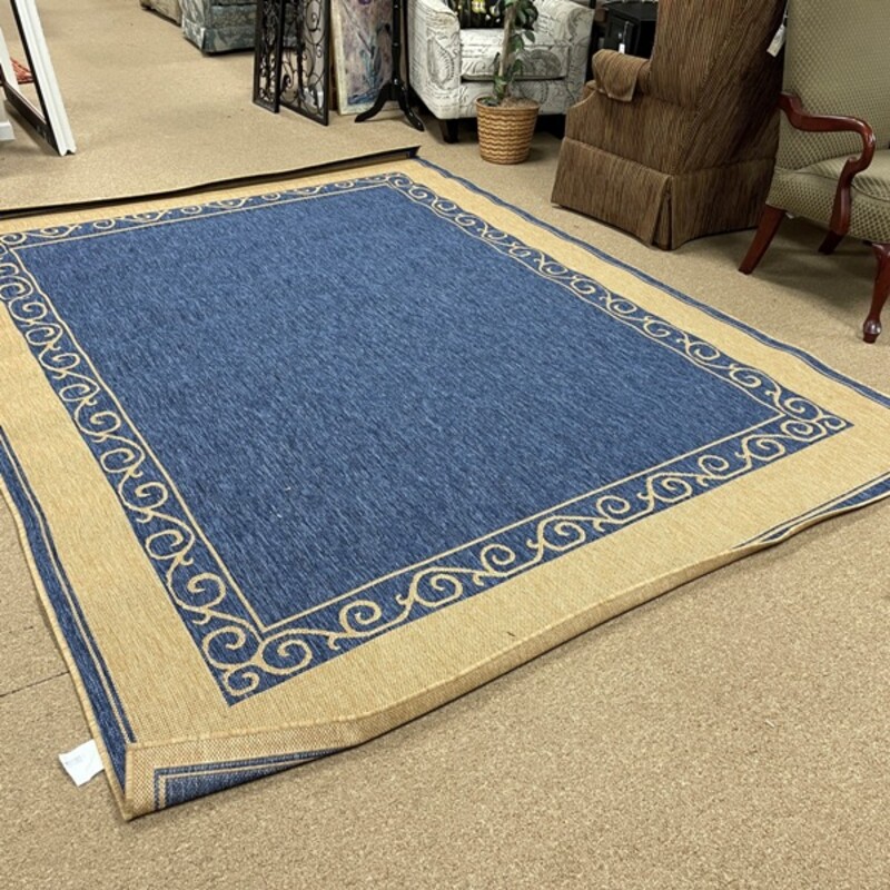 Blue Outdoor Rug, Size: 8x10