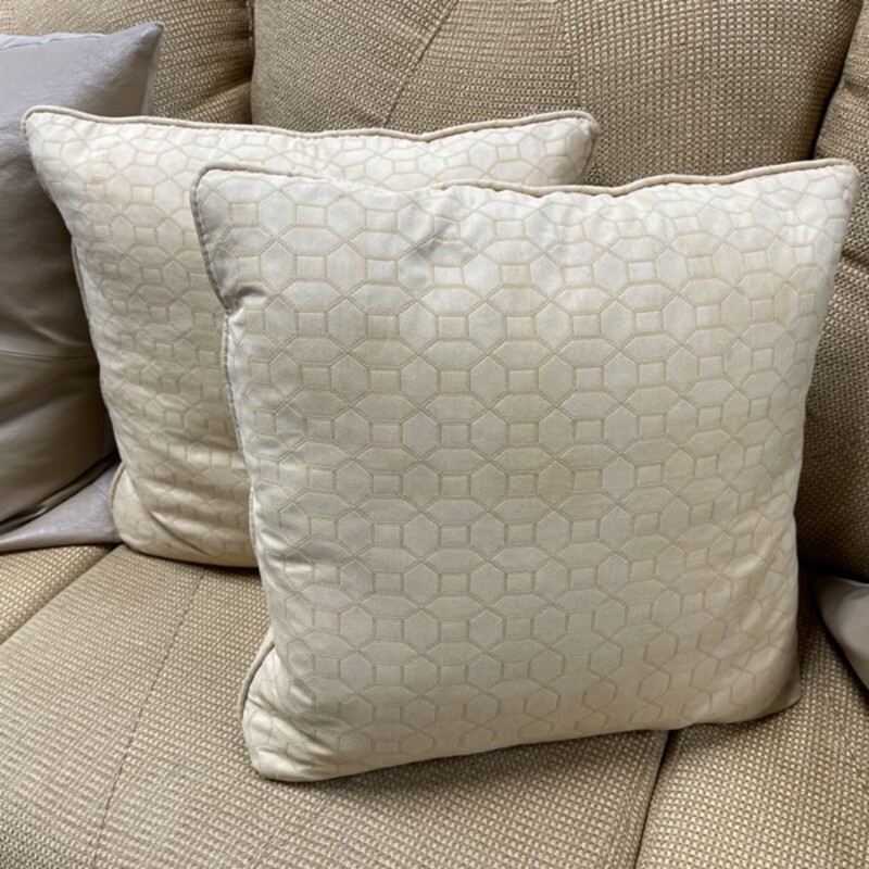 Down Filled Pillows, Cream, Size: Pair