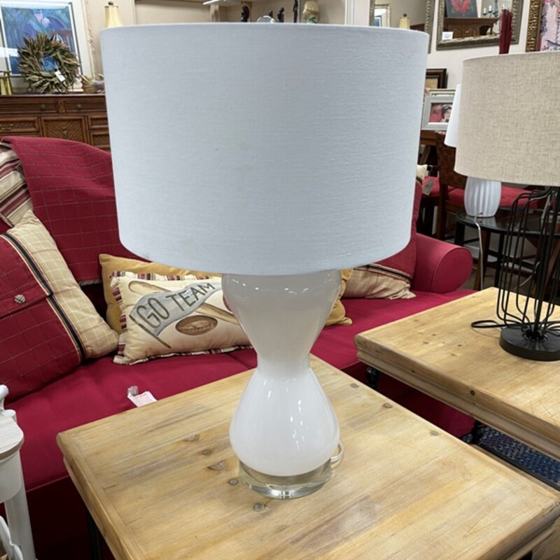 White Glass Lamp, Size: 27in