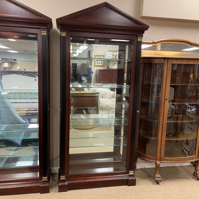Glass Front Mirrored Display Case, Size: 35x13x82