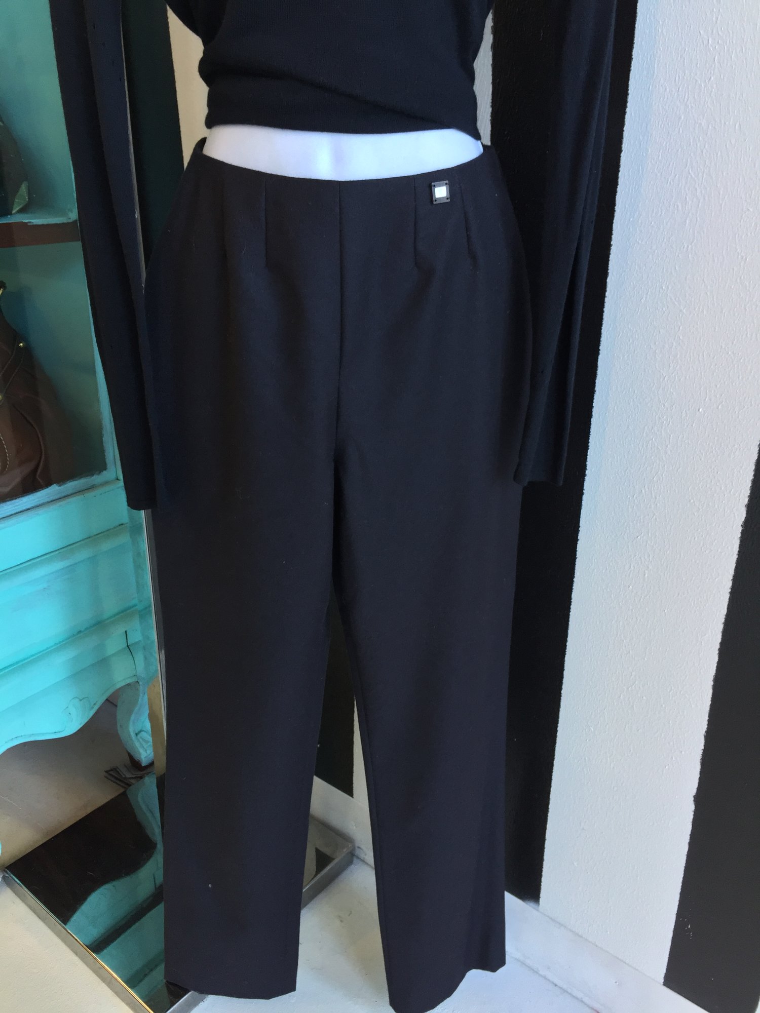 Black Chanel dress pants, gently used, size 4. Retail: $1,200