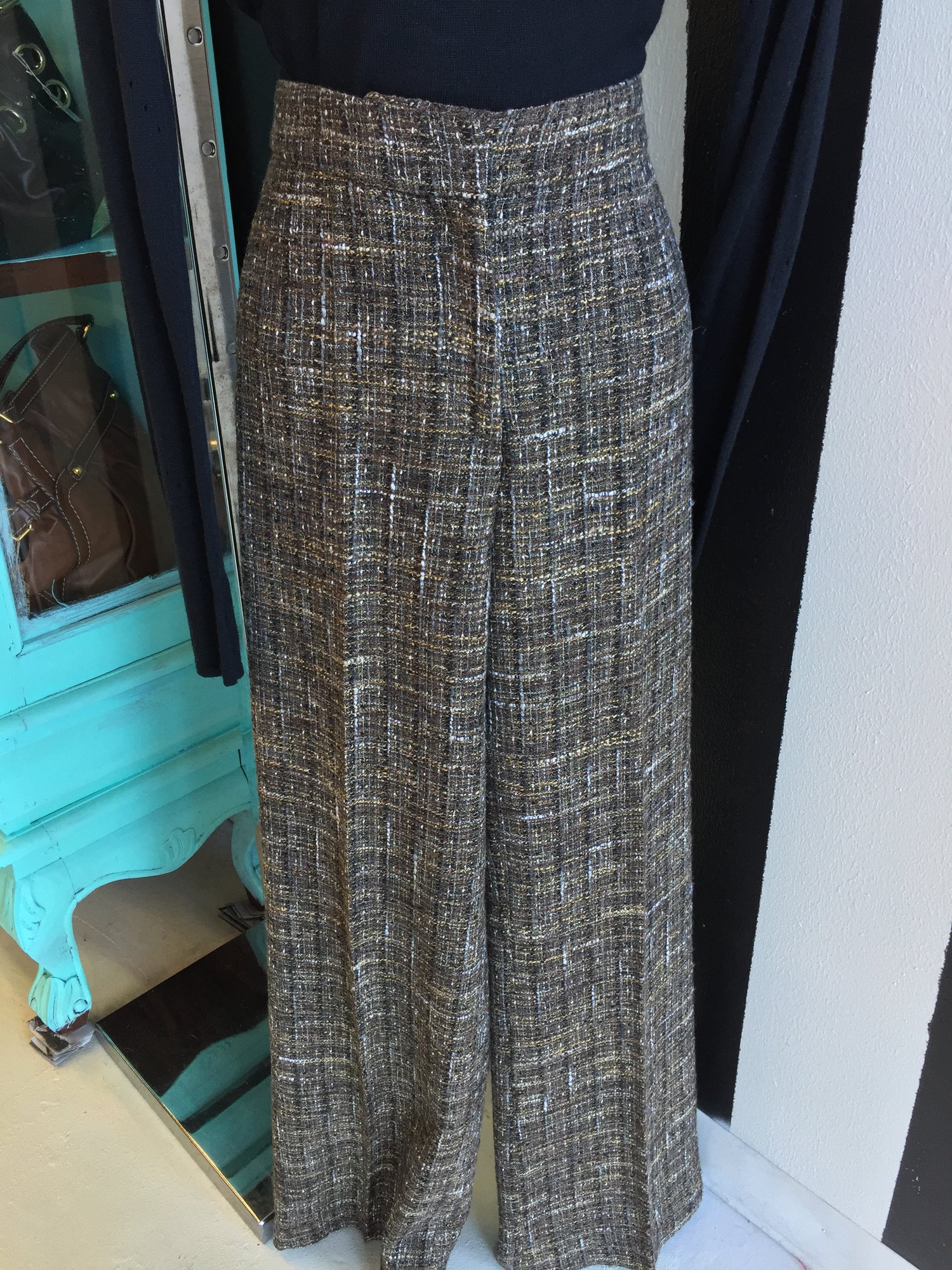 Agnona tweed pants, brown and white. Like new, size 4, retail: $900