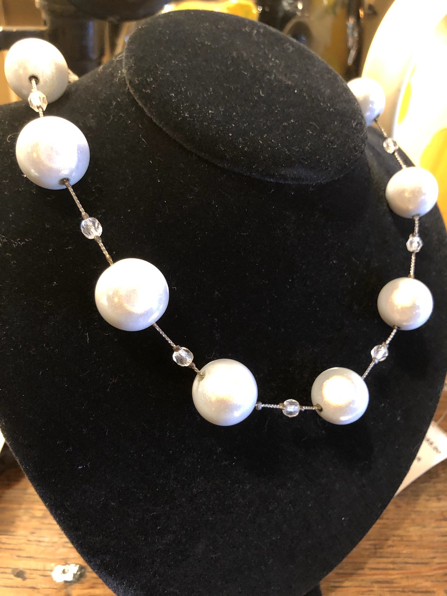 Orb Necklace. The color of this vintage piece is so unusual, White that glows!