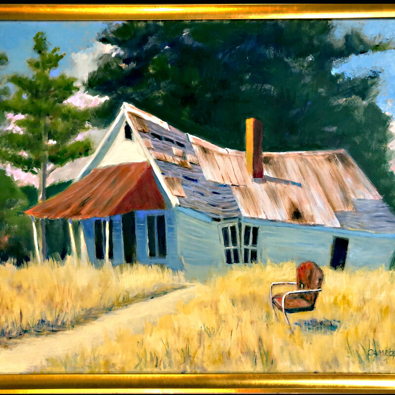 Title: Once I Was Red And Bright, Artist: William T. Campbell, Medium: Oil, Size: 28W x 22T Framed
Do places remeber the people who once inhabited them? Do objects hold memories Of coure they do!