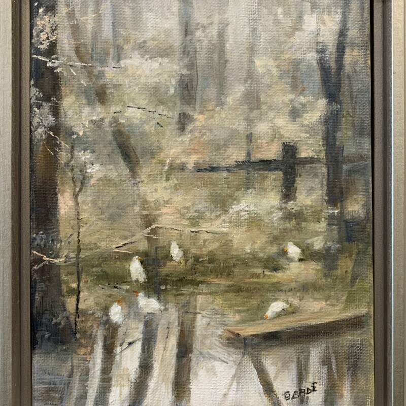 Title: The Rookery, Artist: Sally Cade, Medium: Oil, Size: 9inx11in Framed