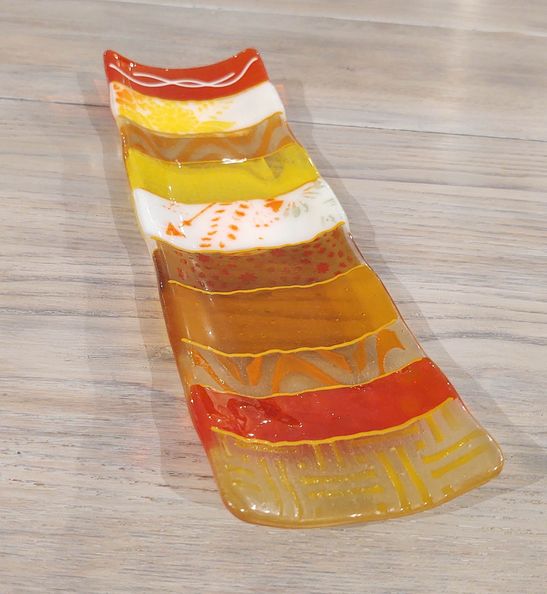 Fused Glass Art Designs
Channel Plate with Fall Colors
4x13 inches