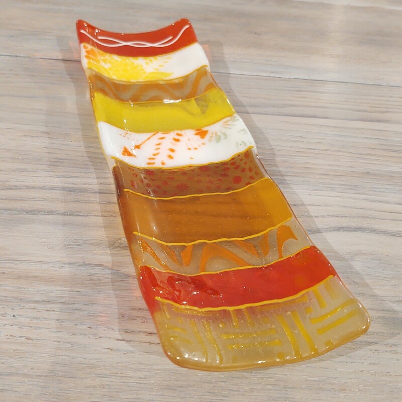 Fused Glass Art Designs
Channel Plate with Fall Colors
4x13 inches