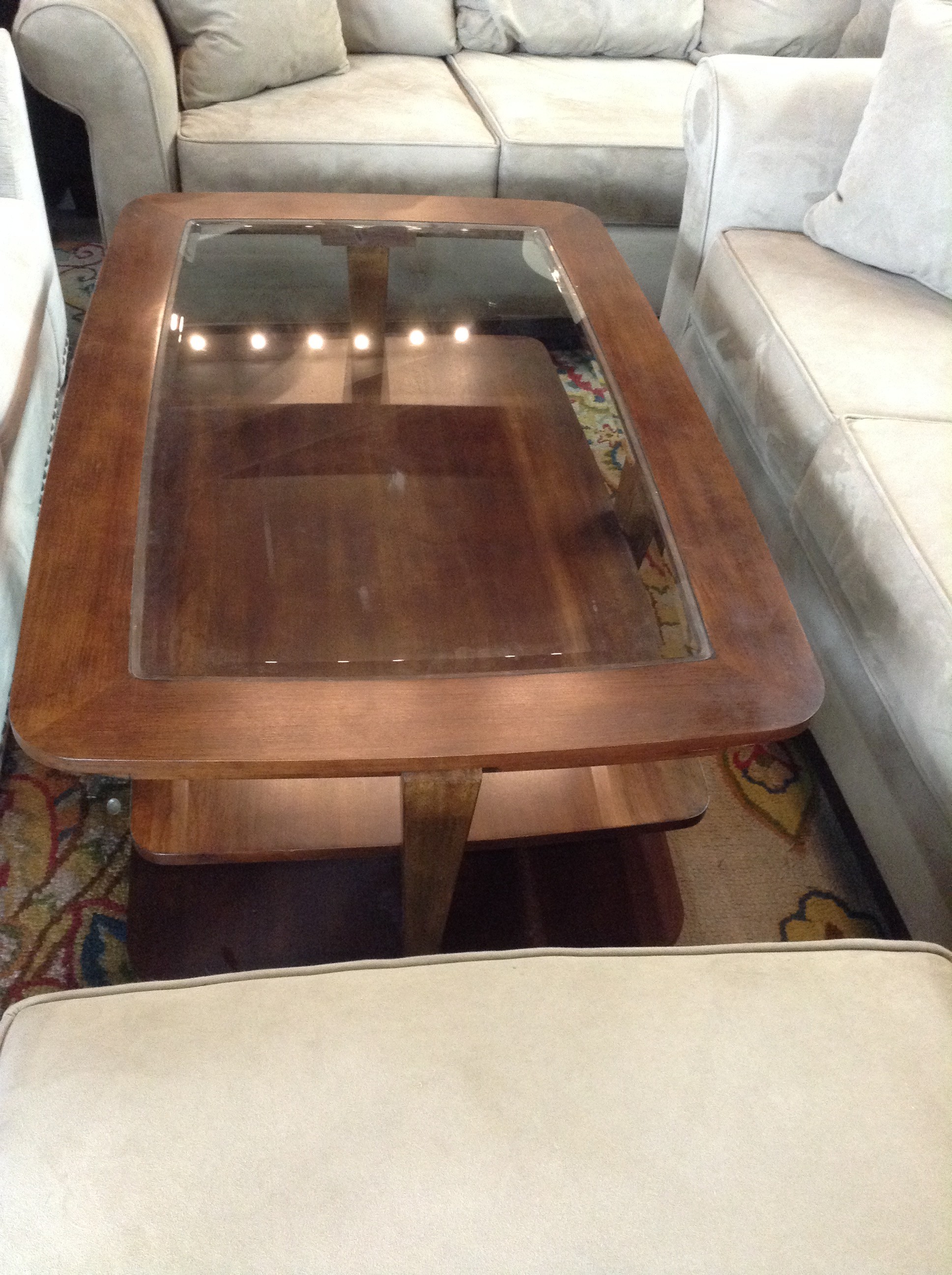 Wood/Glass Coffee Table Chic & Cozy Consignment Furniture