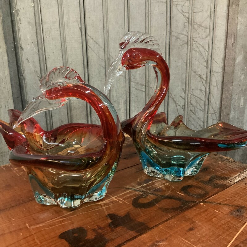 Murano Glass Peacock Bowl