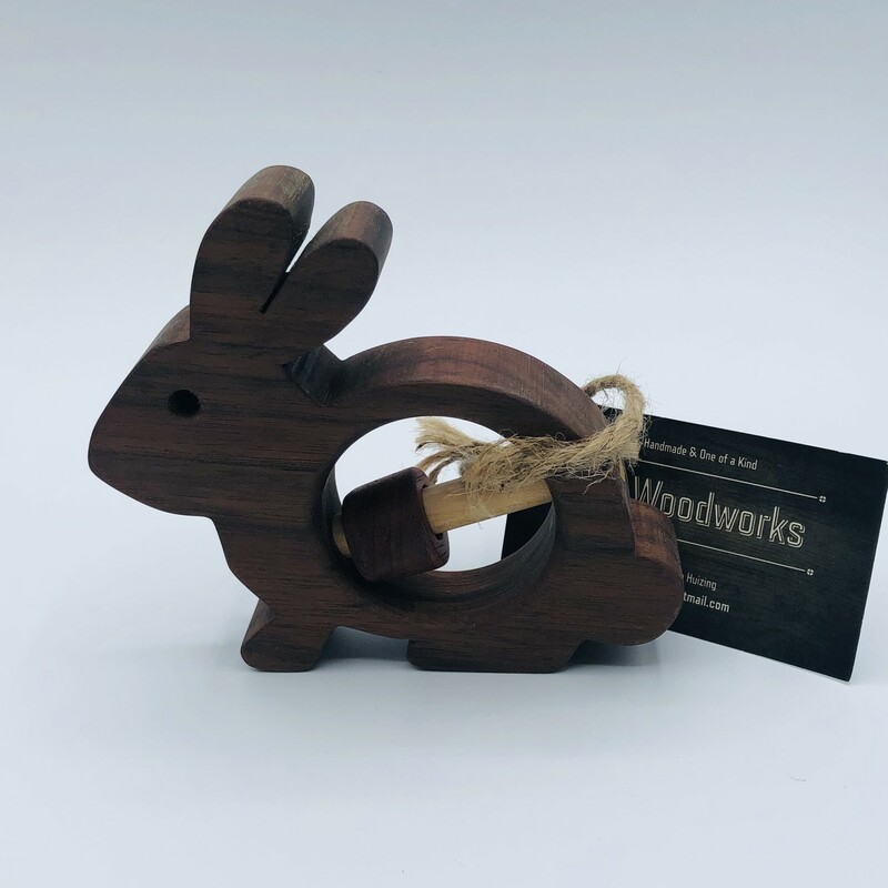 JK Woodworks, Size: Rattle, Color: Rabbit
