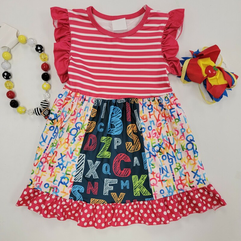 Back to School 3pc Alphabet Dress, *NEW*, Size: 4T
Milk Silk Fabric (super soft!)