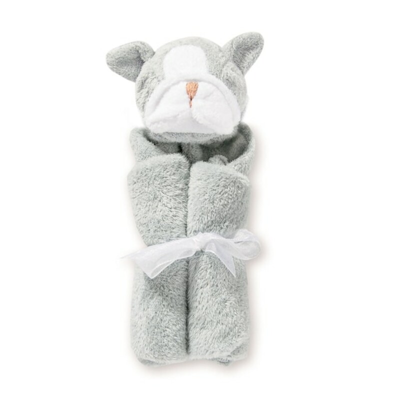 White Bunny Lovie Blanket

- Measures 13inx 13in
- Soft and snuggly
- 100% Polyester microfiber

Machine washable