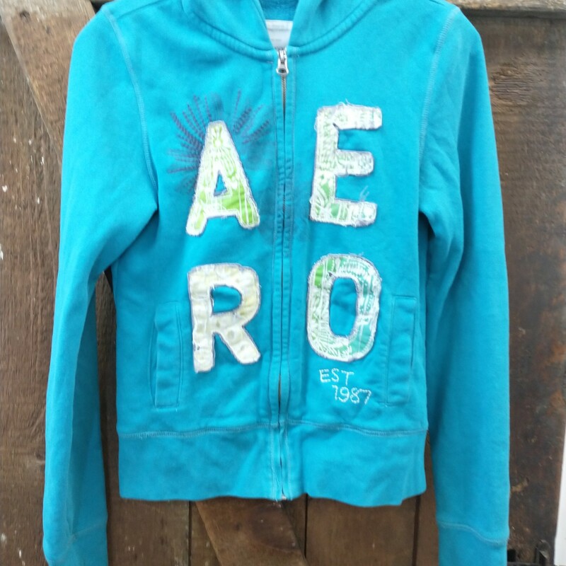 Aeropostale Sweater, Teal, Size: Youth M
